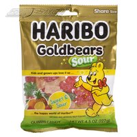Haribo Gummy Sour Gold Bears Peg Bag 4.5 oz (12 Cnt)