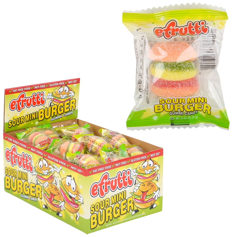 Sour Mini Gummi Burgers (60 Cnt)