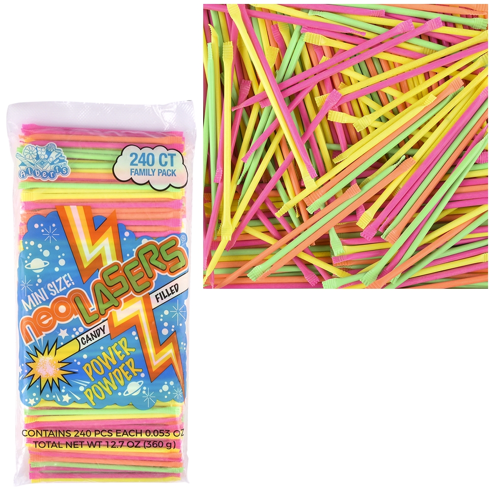 Candy Filled Straws (240 Cnt) - Neon Laser 5