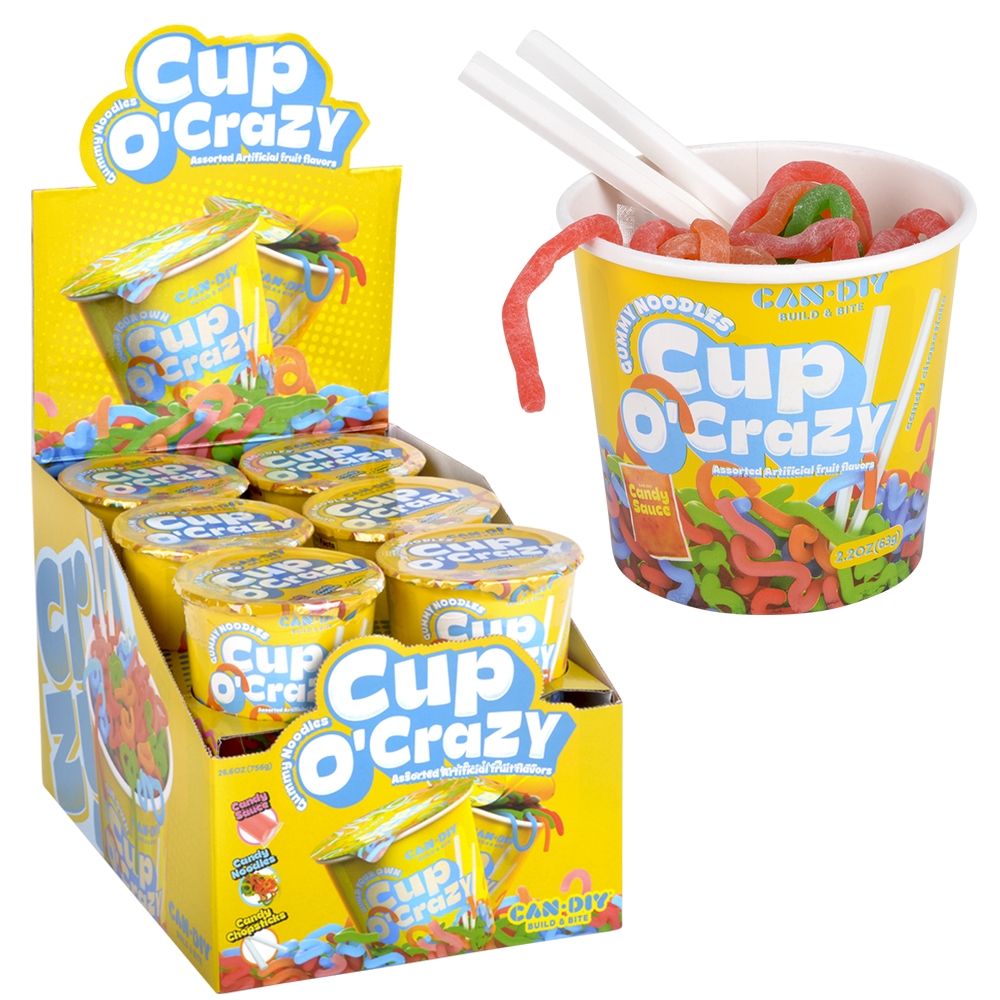 Cup O Crazy Gummi Noodles 2.2 oz (12 EA Display)