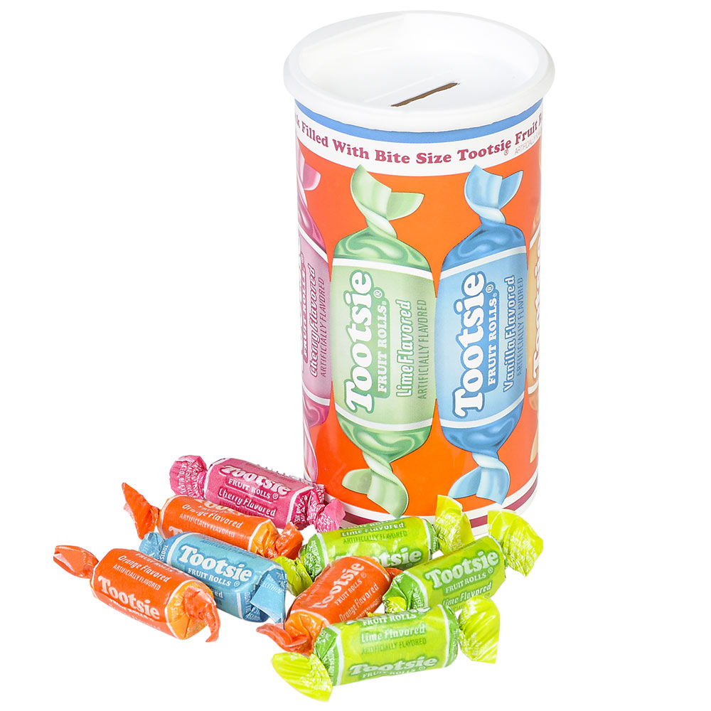 Fruit Tootsie Roll Bank (4 Oz.)