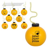 Ppp Emoji Koolers W/ Crazy Straw (8 Asst.) 16 Oz.