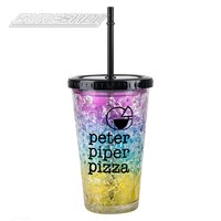 Ppp Double Wall Rainbow Freezer Tumbler W/ Lid And Straw