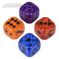 Hot Color Transparent Plastic Dice (4 Asst.) 1"