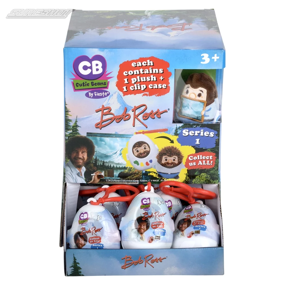 Fiesta Bob Ross (series 1) Mystery Cutie Beans Plush with Clip Case