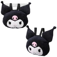 Kuromi Head Plush Backpack 10" X 13"