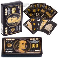 Premium Black/Gold Plated Playing Cards 3.5"