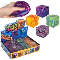 Marble Stretchy Squeeze Cubes (4 Asst) 2"