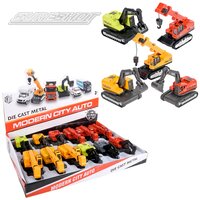 Die Cast Pull Back Work Trucks 3.5"