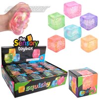 Squishy Glitter Ice Cubes 2.3"