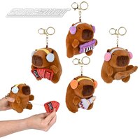 Plush Capybara Instrumental Keychain 4.5"