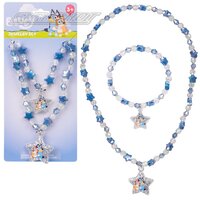 Bluey Beaded Necklace And Bracelet Set