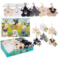 Pups Plush Puzzle Clip On (6 Asst) 4"