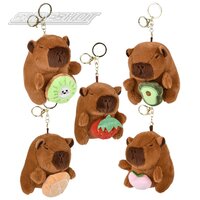 Plush Capybara Fruit Keychain (5 Asst.) 4.5"