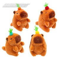 Plush Tail Wagging Capybara Veggie Keychain 4.5"