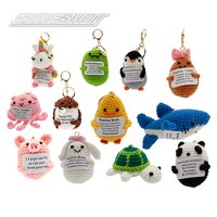 Mini Positive Animal Crochet Keychain (12 Asst.) 2.5"