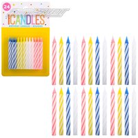 Spiral Birthday Candles - Multi-Color (24 Cnt)