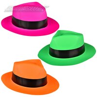 Neon Fedora Hat (3 Asst.) 12"