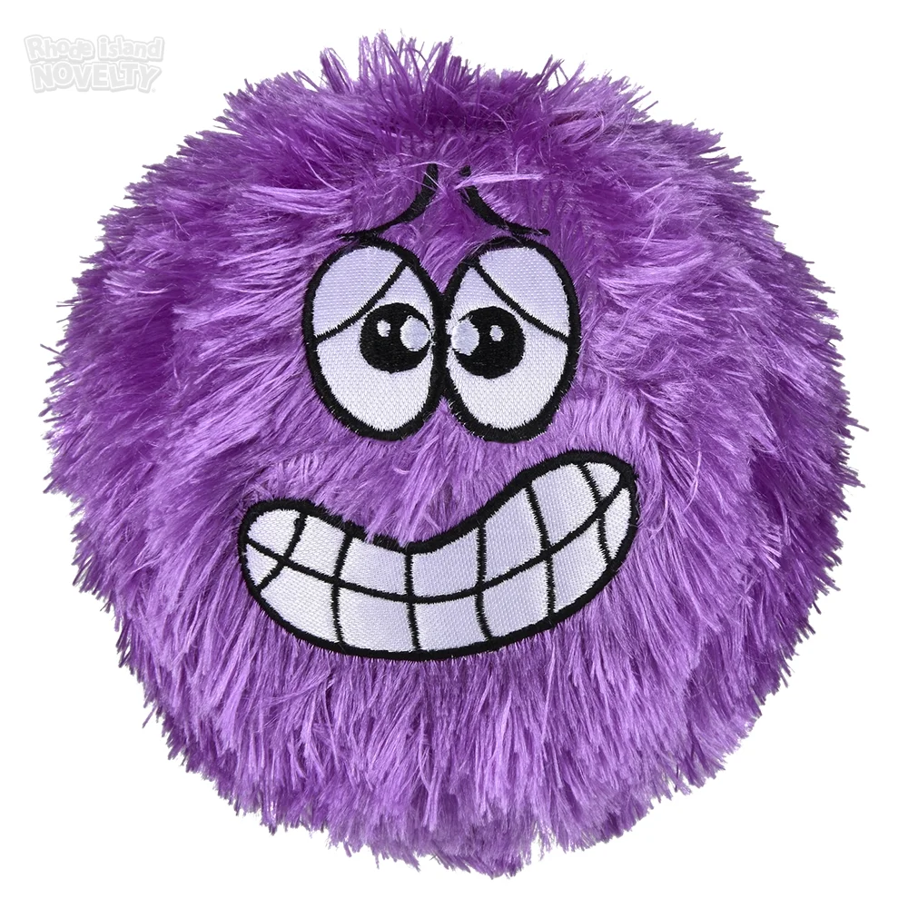 Crazy Face Fabric Covered Fuzzy Ball 6"