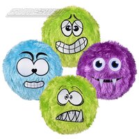 Crazy Face Fabric Covered Fuzzy Ball (4 Asst.) 9"