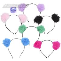 Pom Pom Headband (6 Asst.) 7"