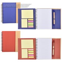 Deluxe Recycle Notebook W/ Pen And Sticky Notes (2 Asst)