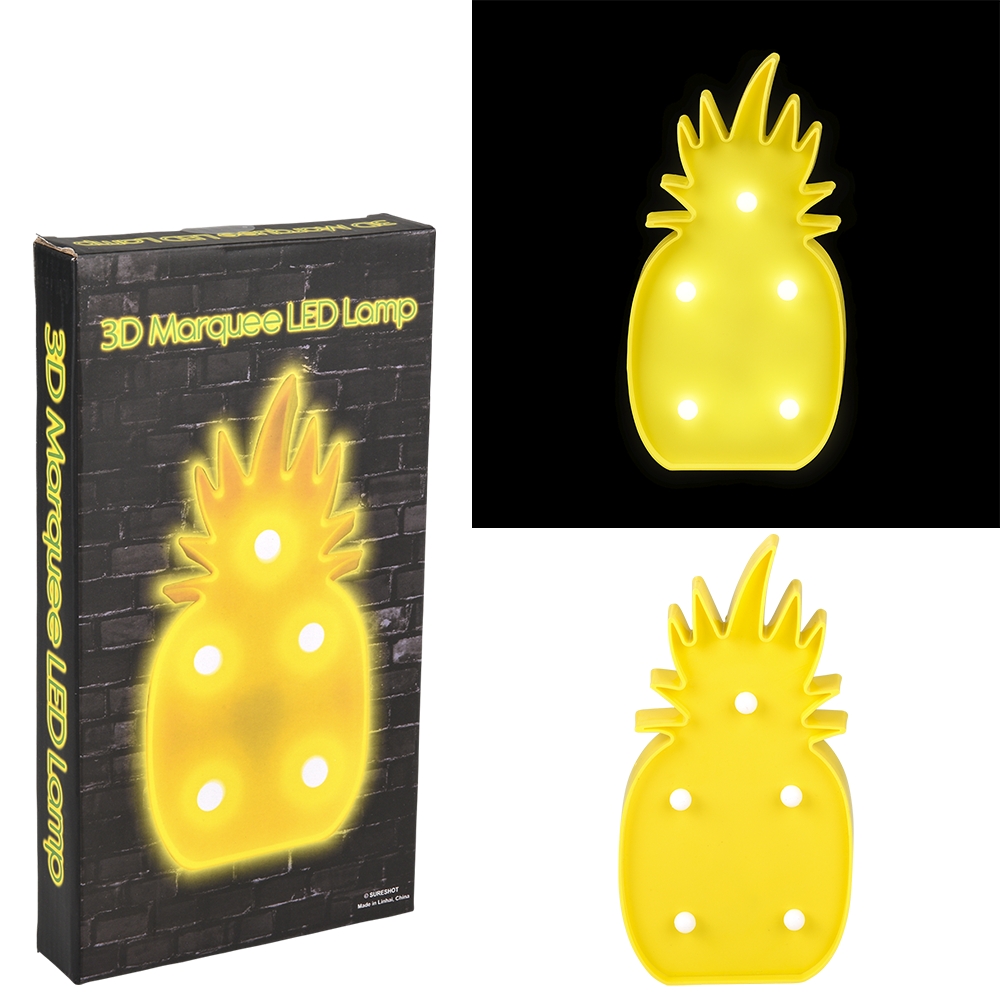3D Marquee LED Lamp Pineapple 10"