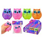 Squeezy Glitter Owls 3.25"