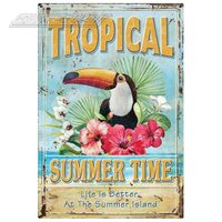 Metal Sign - "tropical Summer Time" 15.75"