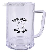 Drink Series Plastic Premium Beer Mug -Save Water Drink Beer