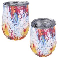 Double Wall SS Wine Cup - Tye Dye 12oz (12pcs/Case)