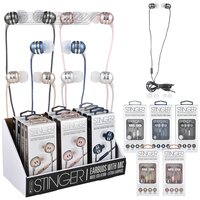 Stinger Stereo Ear Buds W/ Mic (5 Asst.) 7"