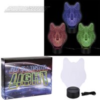 3D Illusion Color Changing Light - Wolf 10"