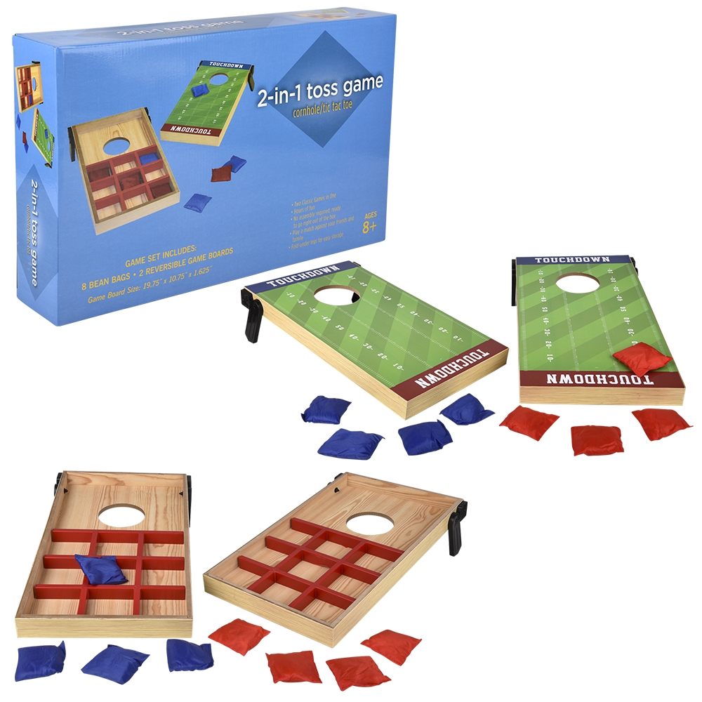Cornhole And Tic Tac Toe 2 In 1 Game, 3x2 Feet Portable Cornhole Board - View #3