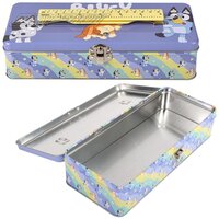Bluey Storage Tin W/Ruler Handle 9"