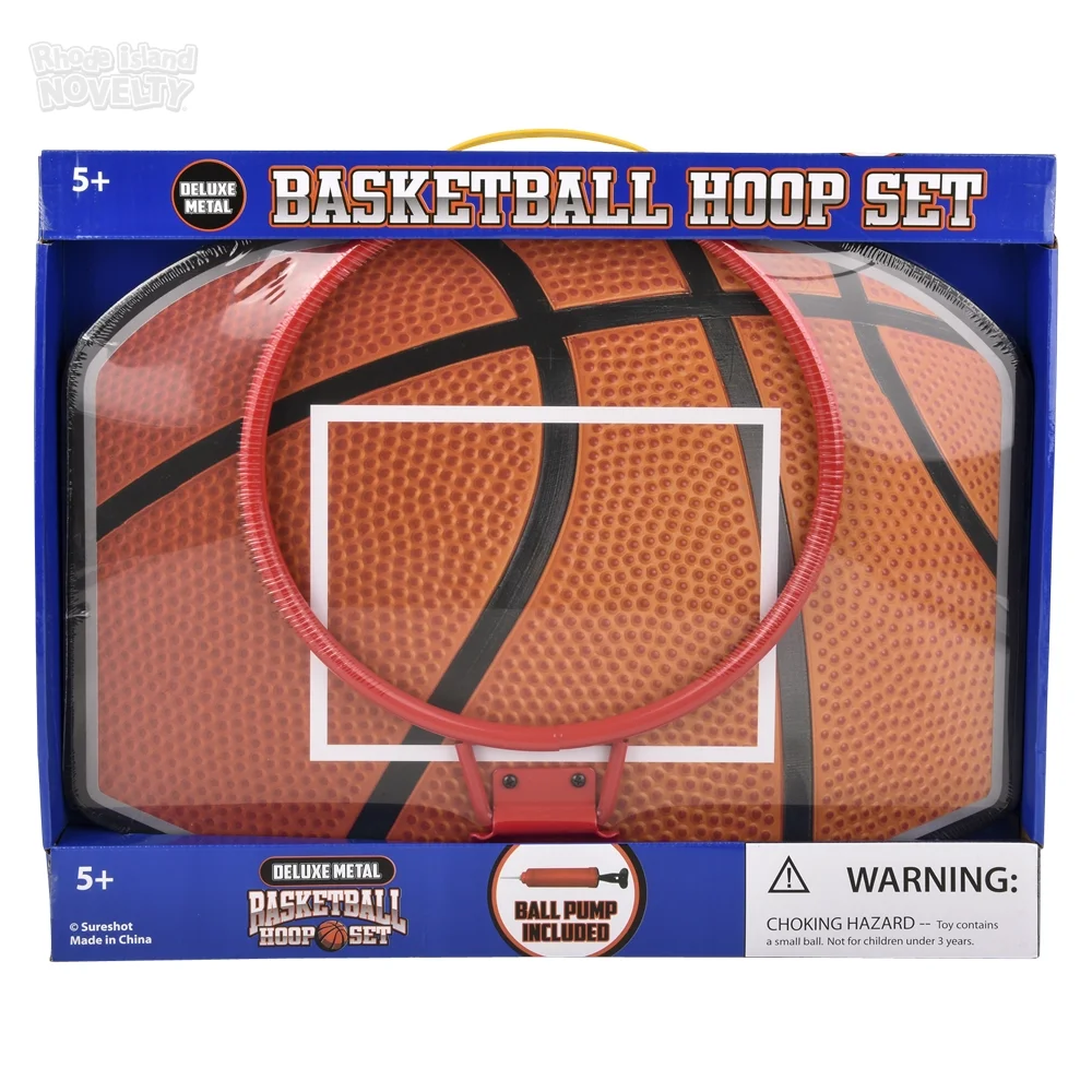 Deluxe Metal Basketball Hoop Set W/ Pump 19"