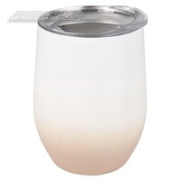 Double Wall Stainless Wine Cup 12 Oz. - Ombre White And Pink