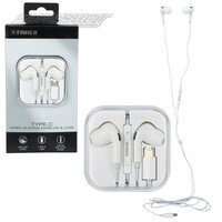 Type-C Wired Silicone Earbuds With Case - White