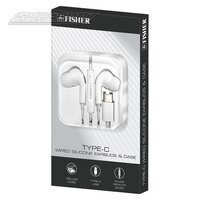 Type-C Wired Silicone Earbuds With Case - White
