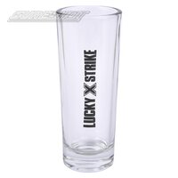 Lucky Strike Clr Shooter Glass 4" -Black Ink