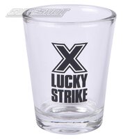 Lucky Strike Clr Shot Glass 2.25" - Black Ink