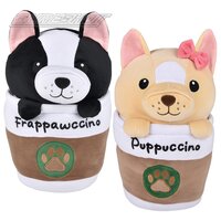 Frenchie Dog Plush In Cup (2 Asst) 14"