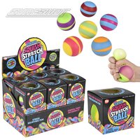 2.5" Squish And Stretch Striped Gummi Ball