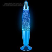 13" Metallic Blue Glitter Lamp